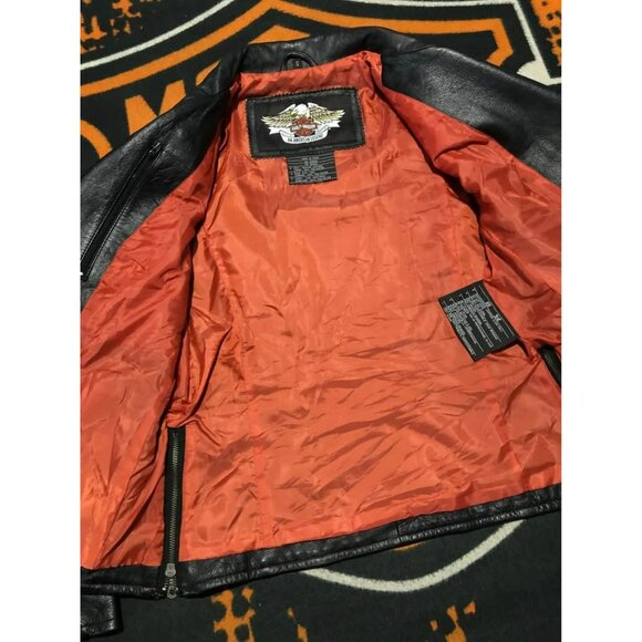 Harley-Davidson Leather Jacket Small Women, Embroidery, Metal Studs - Picture 6 of 10